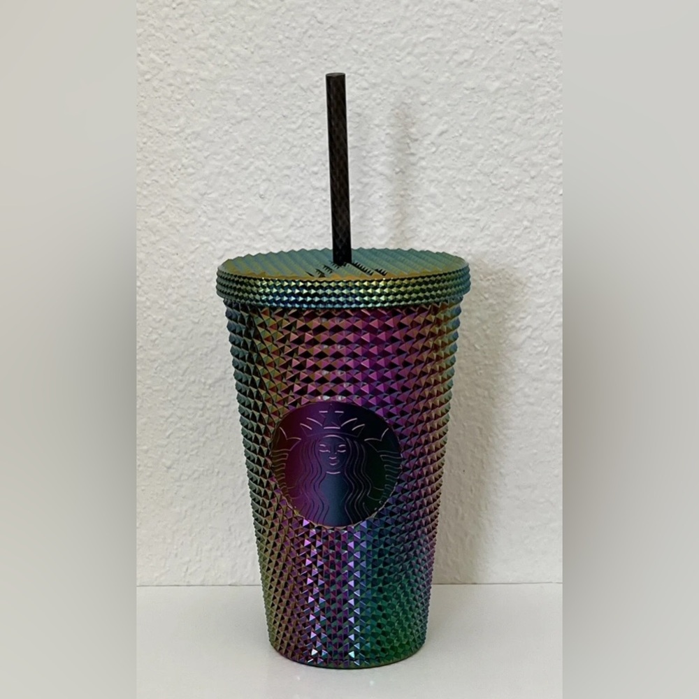 NWT Starbucks Oil Slick Iridescent Studded Tumbler 16oz. Cold Cup Fall 2023
